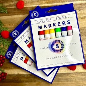 Back to school! Washable vibrant color markers! Non- toxic (3 sets of 8)
